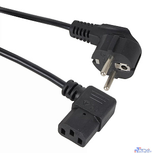 VCOM CE021R-CU0.75-1.8M Кабель комп - розетка 220V EU (угол-угол)<VDE> 3GX0,75mm2, 1,8m, медь,