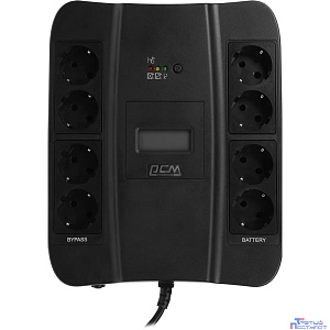 PowerCom Spider SPD-550U LCD USB ИБП {Line-Interactive, 550VA / 330W, 8xEURO: 4 с резервным питанием, 4 с фильтрацией, USB/USB-порт зарядки 2.4 А} (1456259)