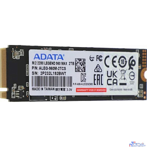 A-DATA SSD 2Tb LEGEND 960 MAX, M.2(22x80mm), NVMe 1.4, PCIe 4.0 x4, 3D NAND, ALEG-960M-2TCS