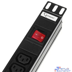 Gembird EHB8-4 Блок 1 вход С14/ 8 выходов C13 с защитой для 19".  16A. 1U