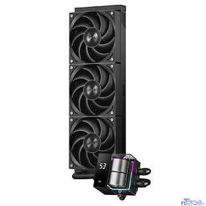 Система охлаждения/ PCCooler DS360 BK (310W, 360mm, LED temp., Black, ARGB Pump/ Fans: 3x120mm, 86.73CFM, 28dBA, 2200RPM/ Pump height 67mm, 28dBA, 3200RPM, Rad thickness 27mm/ S: 1851, 1700, 1200, 20X