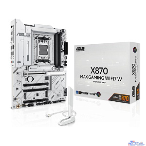 ASUS X870 MAX GAMING WIFI7 W(SocketAM5, ATX, 4xDDR5(256GB), HDMI, 1xPCIe5.0x16/2xPCIe4.0x16/1xPCIe3.0x16, 1xLAN (2.5GbE), Wi-Fi 7, BT, 4xSATA 6Gb/s, 3xM.2, 2xUSB4 Type-C, 4xUSB 3.2, 4xUSB 2.0) white
