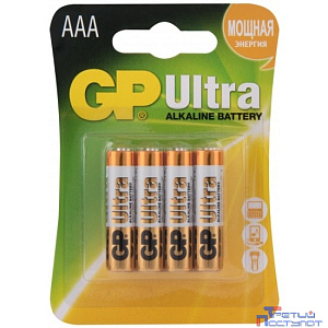Батарея GP Ultra Alkaline 24AU LR03 AAA (4шт. уп)