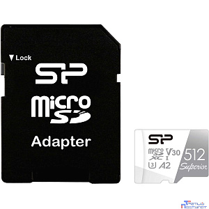 Micro SecureDigital 512Gb Silicon Power Class10  SP512GBSTXDA2V20SP Superior + adapter