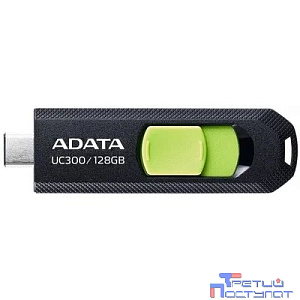 A-DATA Flash Drive 128GB (Type-C) A-Data UC300 USB3.2, черный и зеленый [ACHO-UC300-128G-RBK/GN]