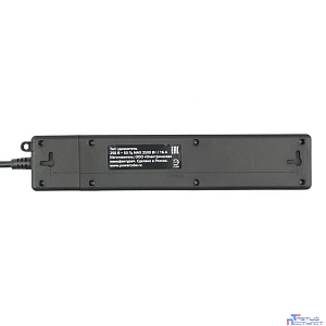 PowerCube Бытовой удлинитель (PC-6B-2M) 3р с/з вык.,3USB, 3500 Вт, 16А, 1.9 м, 3*1,0 (черный) {22310}