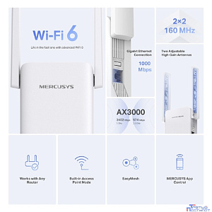 Mercusys ME80X AX3000 Усилитель Wi-Fi сигнала