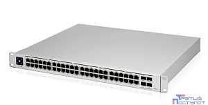 UBIQUITI USW-Pro-48-POE PoE-коммутатор в стойку, 48х 1G RJ45, 4х 10G SFP+, раздача 600 Вт