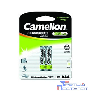 Camelion   AAA- 300mAh Ni-Cd BL-2 (NC-AAA300BP2, аккумулятор,1.2В) (2 шт. в уп-ке)