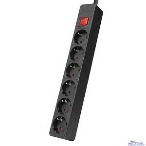 Filum Сетевой фильтр FL-SP6-1.8M-16, 4000 Вт., 6 розеток, защитные шторки, шнур 1.8 м., черный {00-01099764}