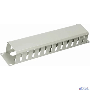 Cabeus JB07-2U-GY Кабельный органайзер 19" 2U с крышкой, металлический, цвет серый (RAL7035)