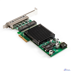 Exegate EX299014RUS Сетевой адаптер ExeGate EXE-I350-T4V2-PoE (PCI-E x4 v2.1, порты 4xRJ45 PoE (медные, с поддержкой PoE), 10/100/1000Mbps, Gigabit Frame Grabber NIC Intel Chipset NHI350AM4)