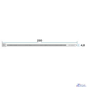 Rexant (67-0251-5) Стяжка нейлоновая Профессиональная 250x4,8мм, черная (100 шт/уп)