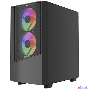Powercase Корпус Mistral Micro A15B, Tempered Glass, 3x120mm FRGB fan, чёрный, mATX  (CMMA15B-L3)
