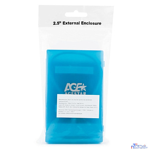 AgeStar SUBCP1 Внешний корпус 2.5" SATA HDD/SSD blue (USB2.0, пластик, безвинтовая конструкция) (SUBCP1 (BLUE))