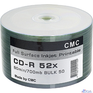 Диски CMC CD-R 80 52x Bulk/50 Full Ink Print (141144)