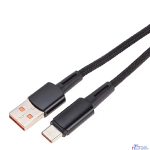 Rexant (18-7063) Кабель USB-A – Type-C, 6А, 120Вт, 1м, в черной нейлоновой оплетке