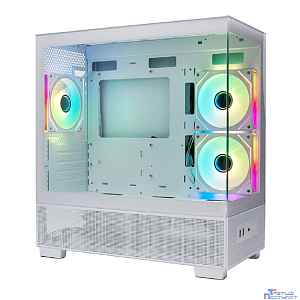 XASTRA Q500M 6ARGB-C10-UC White mATX/Aquarium/Screewless/ 6x120mm ARGB PWM FM fans/Argb+PWM HUB 10port/ Type-C/ Q500M-6FM12A-C10-UC-WH