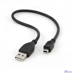 Gembird CCP-USB2-AM5P-1 USB 2.0 кабель PRO для соед. 0,3м AM/miniBM  позол.конт., черный