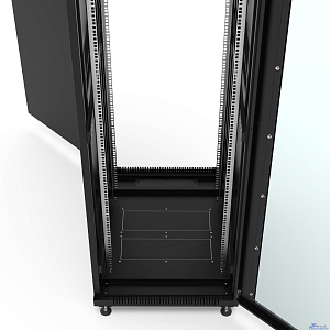 Шкаф напольный 19", 42U Filum FL-NT-4268GM2M-BK NETWORK (ШхГхВ) 600x800x1987 мм, двери: стеклянная/сплошная металл, цвет черный RAL9005