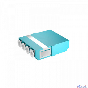 NTSS Адаптер оптический NTSS PREMIUM квадро LC OM3 AQUA, бесфланцевая NTSS.4LC/U-PM-OM3-AQ