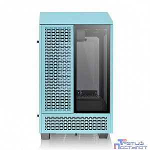 Корпус Thermaltake The Tower 100 Turquoise черный без БП miniITX 1x120mm 3x140mm 2xUSB3.0 audio bott PSU