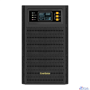 Exegate EX296949RUS ИБП On-line ExeGate PowerExpert TL-3000.72V.LCD.AVR.3SH.USB.RS232.SNMP <3000VA/3000W, On-Line, PF=1, LCD, 3*Schuko, RS232, USB, SNMP-slot, встроенные батареи 12V 7.2Ah - 6шт, возмо