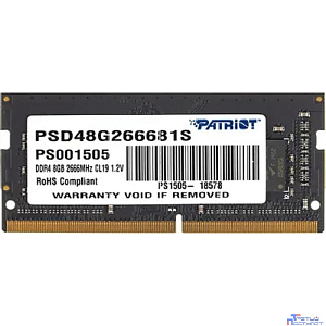Patriot DDR4 8Gb 2666MHz PSD48G266681S RTL PC3-21300 CL19 SO-DIMM 260-pin 1.2В single rank