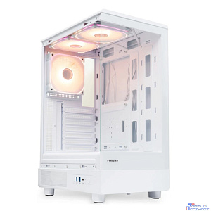 Case HSPD F510, Panoramic Mid Tower, White, TG, 0.5 SPCC, 3x120mm ARGB (FNW010) ATX, mATX, mITX 180/280/160mm 1x2.5", 1x3.5", 7xPCI 2xUSB-A 3.0 356x218x467mm