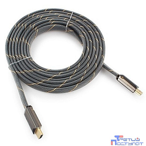 Кабель HDMI Cablexpert, серия Platinum, 4,5 м, v2.0, M/M, плоский, позол.разъемы, металлический корпус, нейлоновая оплетка, блистер (CC-P-HDMI04-4.5M)