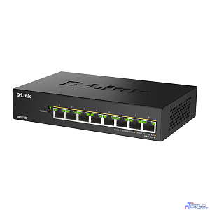 D-Link DMS-108P/A1A Неуправляемый коммутатор с 8 портами 100/1000/2.5GBase-T (8 портов PoE 802.3af/at/bt, PoE-бюджет 230 Вт)