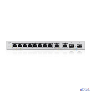Коммутатор/ Switch Zyxel XGS1010-12, 8xGE, 2x1/2.5GE, 2xSFP+, desktop, silent