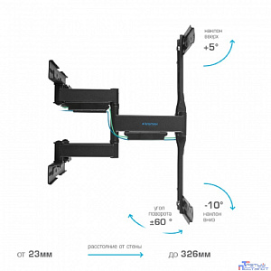 Kromax Ultra Slim-101 black 21"-70" макс.45 кг настенный фиксированный