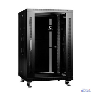Cabeus SH-05C-18U60/100-BK Шкаф монтажный телекоммуникационный 19" напольный для распределительного и серверного оборудования 18U 600x1000x988mm (ШхГхВ) передняя стеклянная и задняя сплошная металличе