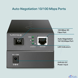 TP-Link FC111A-20 Медиаконвертер WDM 10/100 Мбит/с