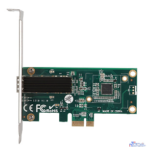 ORIENT XWT-INT210PE SFP, Сетевая карта PCI-Ex1 v2.1 SFP Gigabit Ethernet, Intel I210 chipset, 10/100/1000 Мбит/с, 2 планки крепления в комплекте (31309)