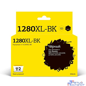 T2  LC-1280XBK Картридж (IC-B1280XL-BK)  струйный для Brother MFC-J5910DW/J6510DW/J6710DW/J6910DW, черный