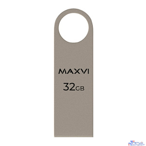 Maxvi USB Drive 32GB MK metallic silver, монолит, металл, USB 2.0