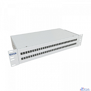 NTSS Кросс NTSS оптический 19'' укомплектованный 2U, 64 порта LC/UPC duplex, 9/125 мкм (сплошная панель, сплайс-кассета 4шт, пигтейлы, КДЗС, адаптеры) серый RAL 7035 NTSS-RFOB-2U-64-2LC/U-9-SP1.5G0AY