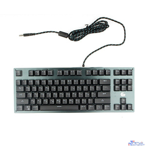 Клавиатура механическая Gembird KB-G540L {USB, черн, переключатели Outemu Blue, 87 клавиши, подсветка Rainbow 9 режимов, FN, кабель тканевый 1.8м}
