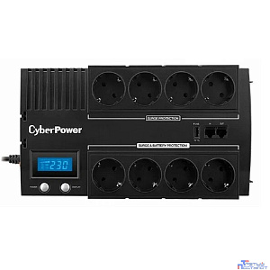 ИБП CyberPower BR1200ELCD {Line-Interactive, 1200VA/720W USB/RJ11/45/USB charger A/С  (4+4 EURO), 12В/5.8 Ач х 2}