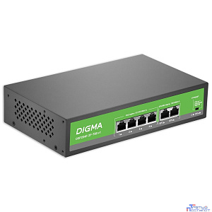 Digma DSP204F-2F-T80 Коммутатор DSP204F-2F-T80 V1 (L2) 6х100Мбит/с 4PoE 4PoE+ 80W неуправляемый
