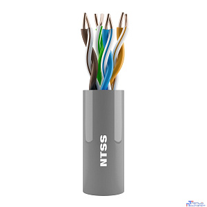 NTSS Кабель витая пара NTSS PREMIUM внутренний одножильный U/UTP 4PR 24AWG CAT5e LSZH нг(A)-HF 305м серый, системная гарантия 25 лет NTSS-IN-PM-UUTP4-5e-LSZH-GY