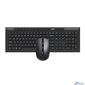 Клавиатура + Мышь, Rapoo, 8210M, Беспроводная 2.4G, Bluetooth 5.0, USB, Мембранная, 1600 dp