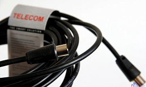 Telecom TTV9555-10M Кабель соединительный антенный 9.5mm, 75Ом,ТВ-М-->ТВ-M, 10m, Telecom (TTV9555-10M)[6926123462430]