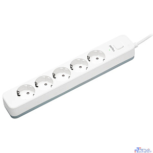 Perfeo "POWER STREAM", 2500W, 5.0м, 5 розеток, белый (PF_C3967)