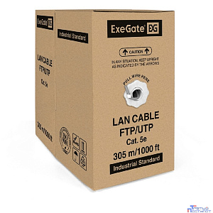 Exegate EX281809RUS Кабель ExeGate SFTP4-C5e-CU-S24-IN-PVC-GY-305 SFTP 4 пары кат.5e Exegate медь, 24AWG, экран, бухта 305м, серый, PVC