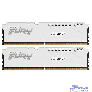 Kingston 64GB 5600MT/s  DDR5 CL40 DIMM (Kit of 2) FURY Beast White XMP KF556C40BWK2-64