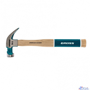GROSS Молоток-гвоздодер,450 г, угол 45, магнит, обрезиненная рукоятка AMERICAN HICKORY  [10415]
