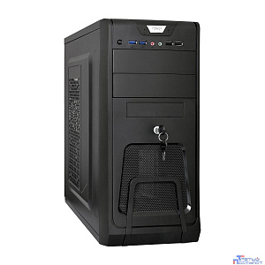 Exegate EX283217RUS Корпус Miditower ExeGate CP-603UB Black, ATX, <CP450W, 80mm>, 2*USB+2*USB3.0, Audio, замок блокировки кнопки питания